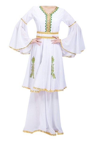 Custom-made Hui performance costumes Order women's costumes for Xinjiang dance costumes Muslim Uyghur clothes Minority dance costumes Hui performance costumes SKDO013 45 degree